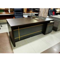 1.8 METER COFFEE BROWN OFFICE TABLE WITH EXTENSION (DOFU)