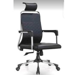 BLACK OFFICE CHAIR WITH HEAD REST(OFU)