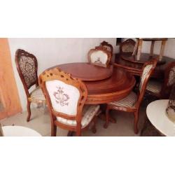 QUALITY DESIGNED 6 BROWM WOODEN DINING SET -AVAILABLE (PIANET) - ddeluxe.com.ng