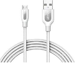 Anker A8143H21 PowerLine+ Micro USB (6ft) White - deluxe.com.ng
