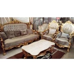 QUALITY DESIGNED 7 SEATERS SOFA & CENTER TABLE WTH 2 SIDE STOOLS (AUSFUR) - deluxe.com.ng