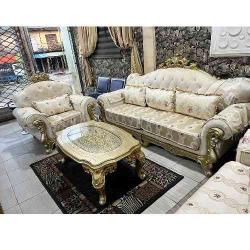 QUALITY DESIGNED 7 SEATERS SOFA  WITH CENTER TABLE & 2 SIDE STOOLS -AVAILABLE (AUSFUR) - deluxe.com.ng