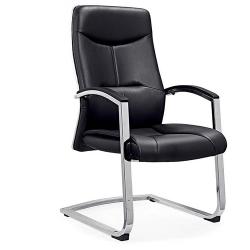 DELUXE  BLACK LEATHER VISITOR CHAIR