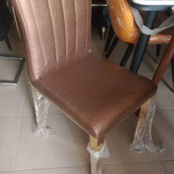 BROWN DINING CHAIR WITH SILVER LEGS (1530)