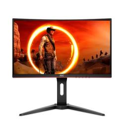 AOC C24G1A 24-inch Curved Frameless Gaming Monitor, FHD 1920×1080, 1500R, VA, 1ms MPRT, 165Hz (144Hz supported), FreeSync Premium, Height adjustable Black (PW)