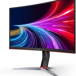 AOC C27G2Z 27″ Curved Frameless Ultra-Fast Gaming Monitor, FHD 1080p, 0.5ms 240Hz, FreeSync, HDMI/DP/VGA, Height Adjustable, Black (PW)