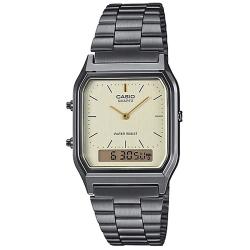 CASIO AQ-230GG-9ADF CASIO UNISEX VINTAGE SERIES ANALOG-DIGITAL GOLD DIAL WATCH  - deluxe.com.ng