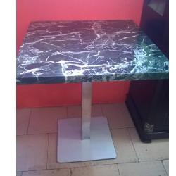 QUALITY DESIGNED BLACK &  WHITE SQUARE MARBLE TOP TABLE & SQUARE BASE - AVAILABLE (JAFU) - deluxe.com.ng