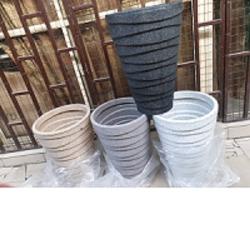 BLACK, BROWN, GREY & WHITE ITALIAN FLOWER POTS WITH ROUND BASE (ONYF) - DELUXE.COM.NG