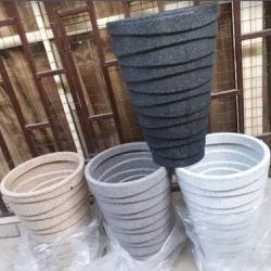 BLACK, LIGHT BROWN, GREY AND WHITE V-SHAPED FLOWER POTS WITHOUT FLOWER (PEGLO) - DELUXE.COM.NG