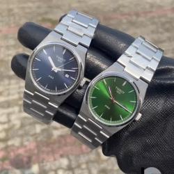 TISSOT EXCLUSIVE SILVER CHAIN DESIGNER WRISTWATCH WITH BLACK | GREEN SCREEN (SAWW) - DELUXE.COM.NG
