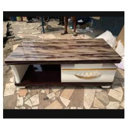 QUALITY BROWN & LIGHT GREEN MARBLE TOP TV STAND  WITH CENTER TABLE -AVAILABLE (SATEC) - deluxe.com.ng