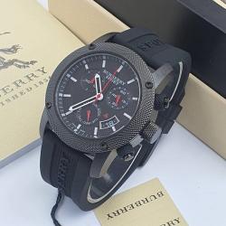 BURBERRY EXCLUSIVE DESIGNERS WRISTWATCH WITH BLACK RUBBER HANDS AND BLACK SCREEN (SAWW) - DELUXE.COM
