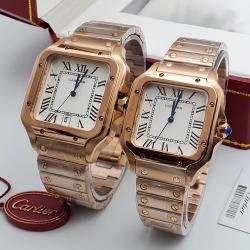 CARTIER EXCLUSIVE GOLDEN CHAIN DESIGNER WRISTWATCH WITH WHITE SQUARE FACE (SAWW) - DELUXE.COM.NG