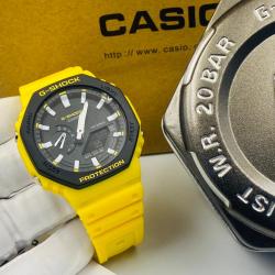 CASIO EXCLUSIVE DESIGNERS WRISTWATCH WITH YELLOW RUBBER HANDS AND BLACK SCREEN (SAWW) - DELUXE.COM.NG