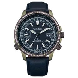 CITIZEN CB0204-14L MEN’S PROMASTER RADIO CONTROLLED NAVY BLUE LEATHER WATCH - Deluxe.com.ng