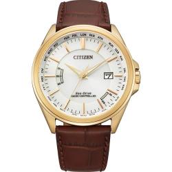 CITIZEN CB0253-19A ECO-DRIVE RADIO CONTROLLED BROWN LEATHER WATCH - deluxe.com.ng