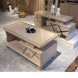 QUALITY DESIGNED CREAM CENTER TABLE WITH TV STAND - AVAILABLE (CHILU) - deluxe.com.ng