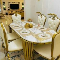 QUALITY DESIGNED  CREAM AND GOLD DINING SET - AVAILABLE (SOFU)  - deluxe.com.ng