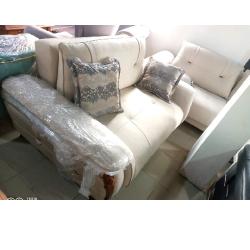 QUALITY DESIGNED CREAM 7 SEATERS SOFA CHAIRS (WITHOUT TABLE & STOOLS)-AVAILABLE (SETIN) - deluxe.com.ng