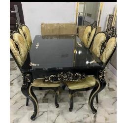 QUALITY DESIGNED BLACK & GOLD ANIMAL LEG DINING SET - AVAILABLE (SOFU) - deluxe.com.ng