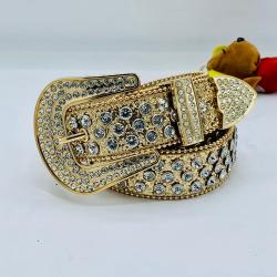 EXQUISITE GOLD & SILVER DESIGNER'S BELT WITH SILVER SHINY STONES