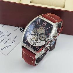 FRANCK MULLER EXCLUSIVE WRISTWATCH BROWN LEATHER WITH SILVER AND BLACK SCREEN (GAWA) - DELUXE.COM.NG
