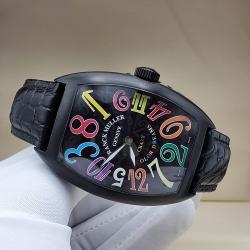 FRANK MULLER EXCLUSIVE DESIGNERS WRISTWATCH BLACK LEATHER HANDS AND DIFFERENT COLOR NUMBERING (SAWW) - DELUXE.COM.NG
