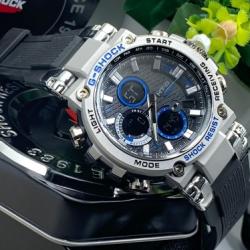 CASIO G-SHOCK EXCLUSIVE CASUAL DESIGNERS WRISTWATCH BLACK RUBBER HANDS WITH SILVER FACE (SAWW) - DELUXE.COM.NG
