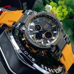CASIO G-SHOCK EXCLUSIVE CASUAL DESIGNERS WRISTWATCH ORANGE RUBBER HANDS WITH GREY FACE (SAWW) - DELUXE.COM.NG
