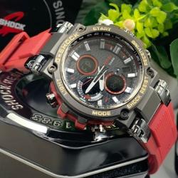 G-SHOCK EXCLUSIVE CASUAL DESIGNERS WRISTWATCH RED RUBBER HANDS WITH GREY FACE (SAWW) - DELUXE.COM.NG