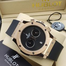 HUBLOT GENEVE EXCLUSIVE WRISTWATCH WITH BLACK RUBBER HANDS AND BRONZE FACE (SAWW) - DELUXE.COM.NG