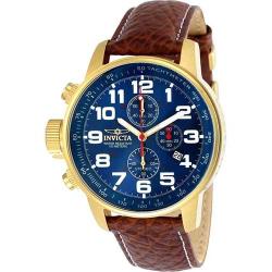 INVICTA 3329 MEN’S I-FORCE LEFTY CHRONOGRAPH BLUE DIAL BROWN LEATHER WATCH - Deluxe.com.ng