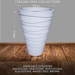 ITALIAN FLOWER VASE (GREYSTONE) WITH BY 380mm X 550mm X 220mm WITH ROUND BASE (ONYF) - DELUXE.COM.NG