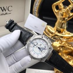 IWC EXCLUSIVE DESIGNERS WRISTWATCH BLACK LEATHER WITH SILVER FACE (SAWW) DELUXE.COM.NG