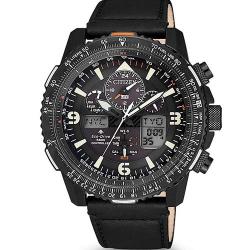 CITIZEN JY8085-14H MEN’S PROMASTER BLACK LEATHER SKY WATCH - Deluxe.com.ng