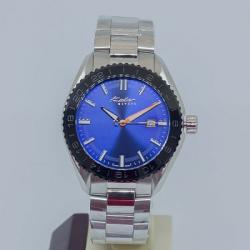KOLBER GENEVE K6075261452 MEN’S ROUND BLUE DIAL TWO TONE WITH BLACK STEEL WATCH