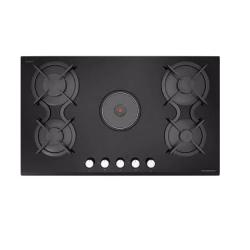 KITCHENCRAFT Built-in Cooker Hob -90cm-4 Gas + 1 Electric-gh 902 Eh- Black Magic