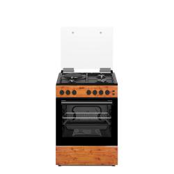 AEON GAS COOKER | 60 X 60CM, 3+1 BURNER, GRILL TURKEY GAS COOKER, EURO TYPE AUTO IGNITION, OVEN LAMP, OVEN TIMER, DOUBLE GLASS OVEN, WOOD - S6312GEIMEDBW - deluxe.com.ng
