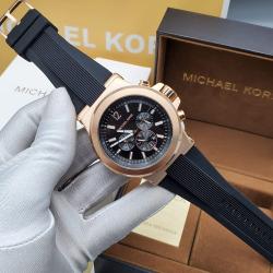 MICHAEL KORS EXCLUSIVE BLACK RUBBER HANDS WRISTWATCH WITH GOLD FACE (SAWW) - DELUXE.COM.NG