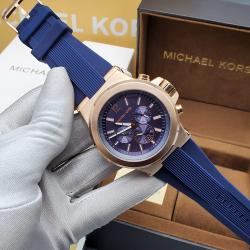 MICHAEL KORS EXCLUSIVE BLUE RUBBER HANDS WRISTWATCH WITH GOLD FACE (SAWW) - DELUXE.COM.NG