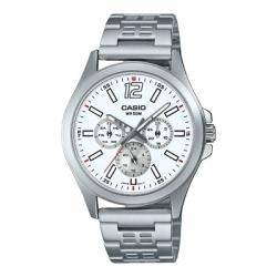 CASIO MTP-E350D-7BV MEN’S ANALOG WHITE DIAL STAINLESS STEEL WATCH