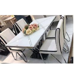 QUALITY DESIGNED SILVER & BLACK DINING SET - AVAILABLE (ZIDFU) - deluxe.com.ng