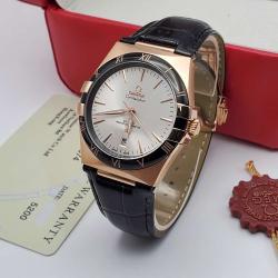 OMEGA CONSTELLATION EXCLUSIVE BLACK AND BROWN LEATHER WRISTWATCH (SAWW) DELUXE.COM.NG