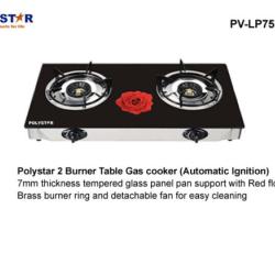Polystar Two Gas Burner Table Top Gas Cooker - PV-LP75RF - deluxe.com.ng