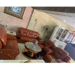 QUALITY 7 SEATERS BROWN LEATHER SOFA & CENTER TABLE  (EKIN) - deluxe.com.ng