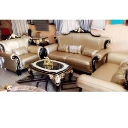 QUALITY DESIGNED 7 SEATERS SOFA & CENTER TABLE WTH 2 SIDE STOOLS (AUSFUR) - deluxe.com.ng