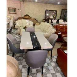 QUALITY MARBLE DINING TABLE & 4 DESIGNED CHAIRS (EKIN) - deluxe.com.ng