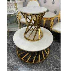 ONE QUALITY WHITE GOLD CENTER TABLE SIDE STOOL - AVAILABLE (SOFU) - deluxe.com.ng