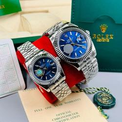 ROLEX GENEVE EXCLUSIVE SILVER DESIGNERS WRISTWATCH WITH SILVER CHAIN AND BLUE SCREEN(SAWW) - DELUXE.COM.NG